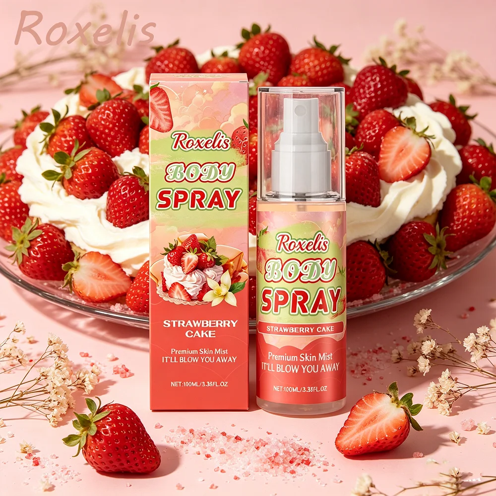 

Roxelis 30mL Juicy Strawberry Cake Body Mist Multi-Layered Fragrance Deep Moisturizing Soothing Easy To Carry Fragrance Spray