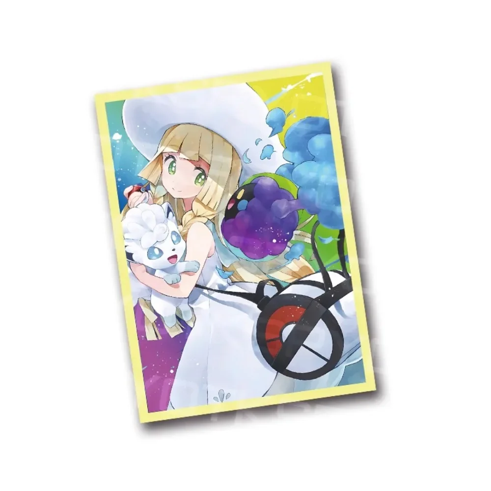 60pcs 67x92mm DIY Pokemon Lillie Lacey Flash Colorful Misty Serena Card Sleeve Anime Peripheral Game Collection Holiday Gift