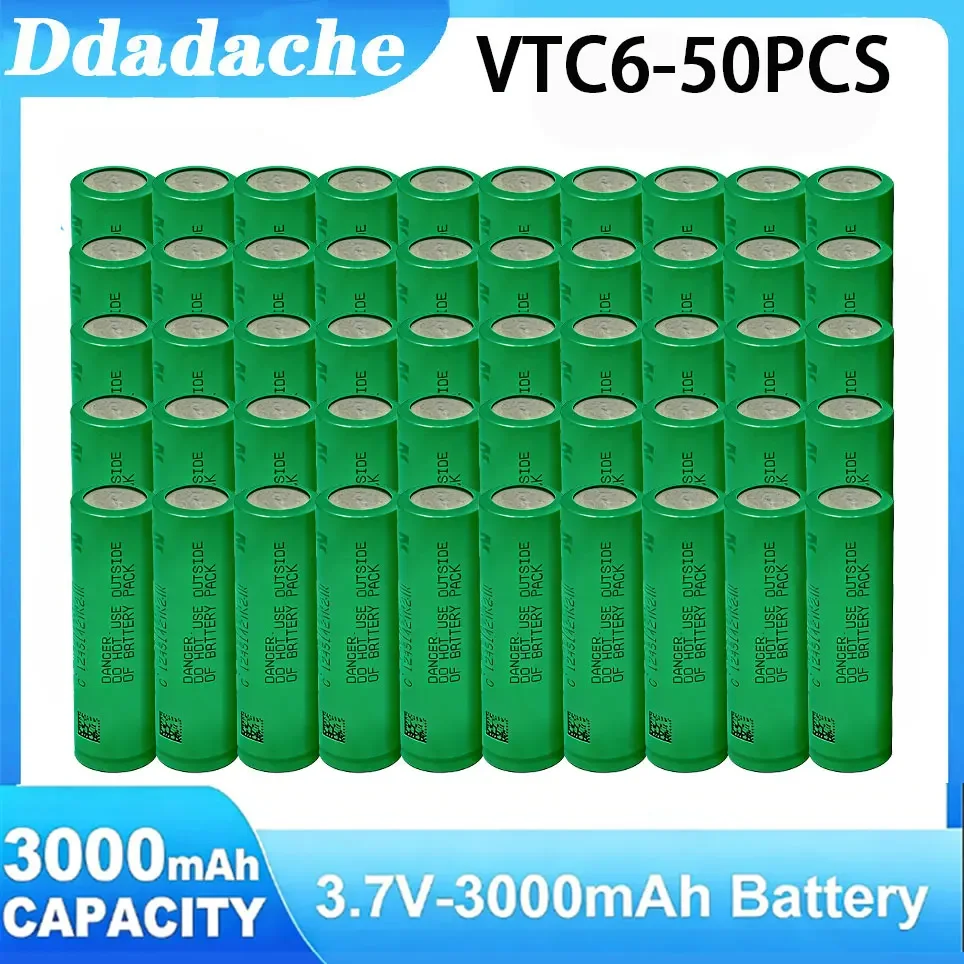 Original 18650 VTC6 3,7V 3000mAh wiederaufladbare Lithium-Batterie, 30A Entladung, geeignet für Elektrowerkzeug-Schraubendreher und E-Zigaretten-Akkus.