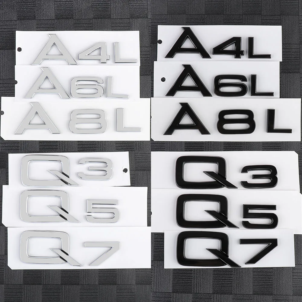 3D ABS буквы эмблема для Audi A3 A4 A5 A6 A7 A8 Q2 Q3 Q5 Q7 A4L A6L A8L автомобильный задний багажник значок хвостового логотипа украшение наклейка 3D ABS буквы эмблема для Audi A3 A4 A5 A6 A7 A8 Q2 Q3 Q5 Q7 A4L A6L A8L автомобильный задний багажник значок хвостового логотипа украшение наклейка