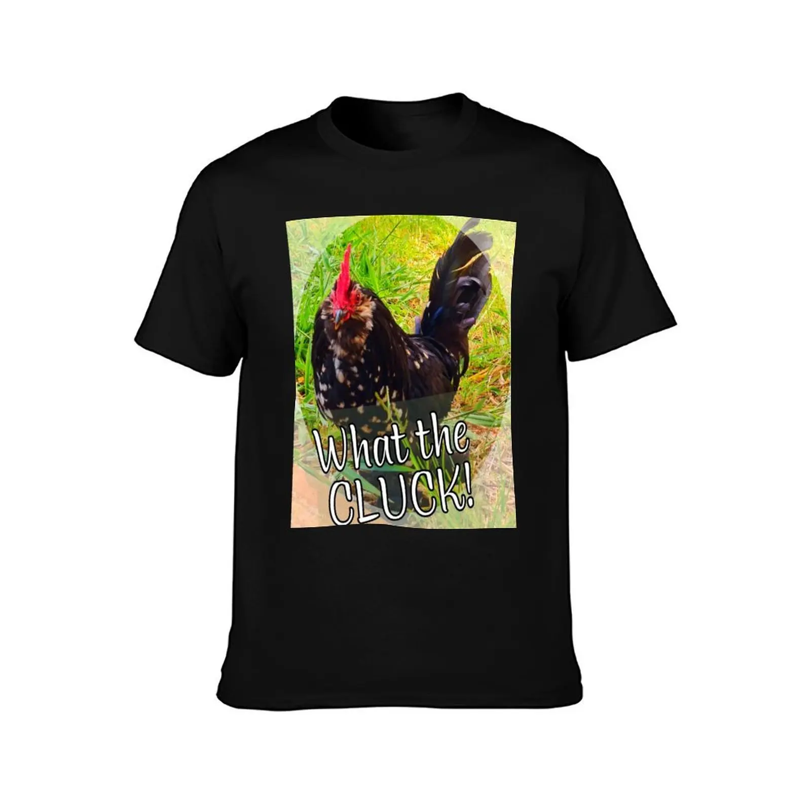 Chicken. D'uccle rooster. What the cluck! Photo T-Shirt Big Size Short Sleeve Casual Top T-Shirt
