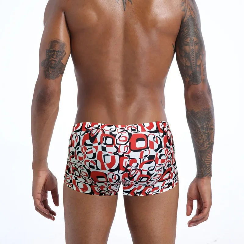 

2025 New Men's European American Board Shorts-Sexy Printed Drawstring Waist Stylish Swim Trunks for Beach Hot Spring-Vacation