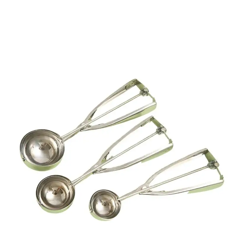 Ice Cream Spoon Kitchen Tools 3 Size Stainless Steel Spring Handle Mash Potato Watermelon Ball Scoop Home Kitchen Accessories