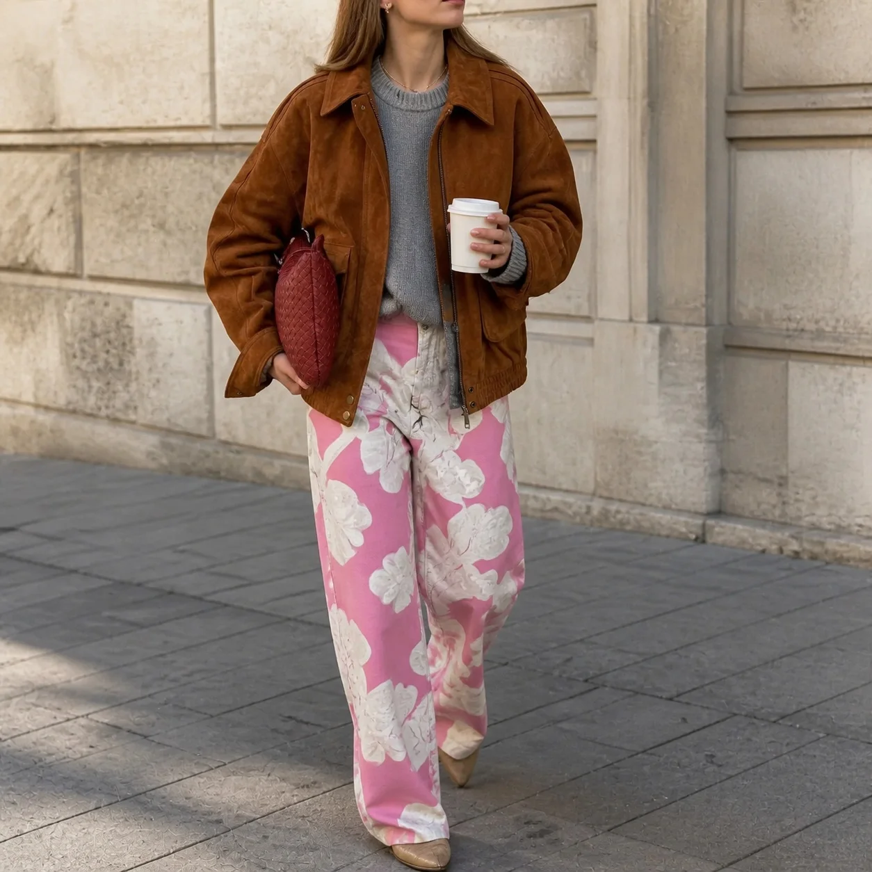 Thick Pocket Coat Loose Fit European and American Style Women Jacket with Brushed Finish Spring Zipper Closure Long Sleeve