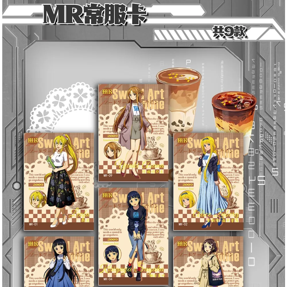Sword Art Online Collection Card Festival Party Friends Share Gifts Popular Fantasy Battle Anime Rare Characters Cards Fun Toys