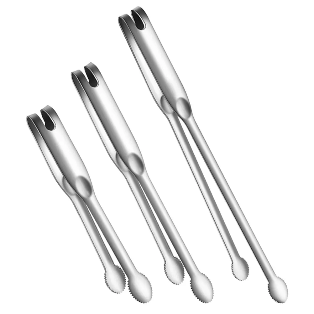 

3Pcs Stainless Steel Buffet Food Tong Thickened Kitchen Clip for Cooking Serving Bread Cake Preparation