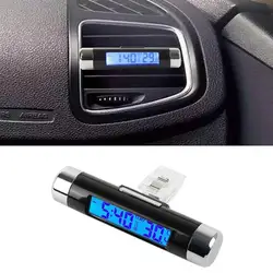 Car Digital Clock vehicle Thermometer Time Monitor watch Auto LCD Display Digital Clock Temperature Display Auto Dashboard Clock