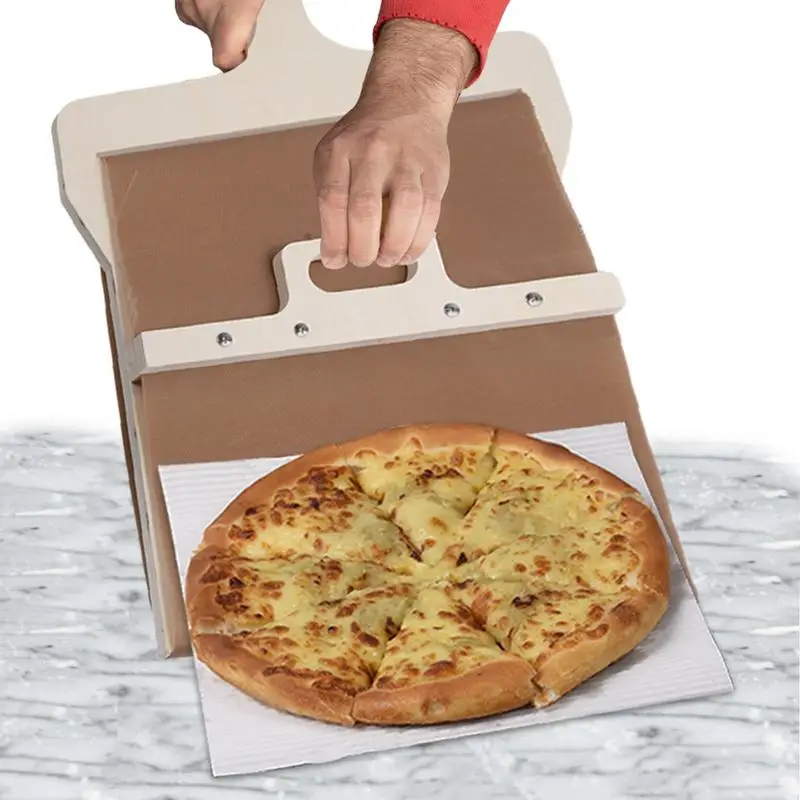 

Wooden Sliding Pizza Peel with Silicone Brush Pizza Spatula Paddle Hanging Pizza Cutting Board for Indoor Outdoor Ovens