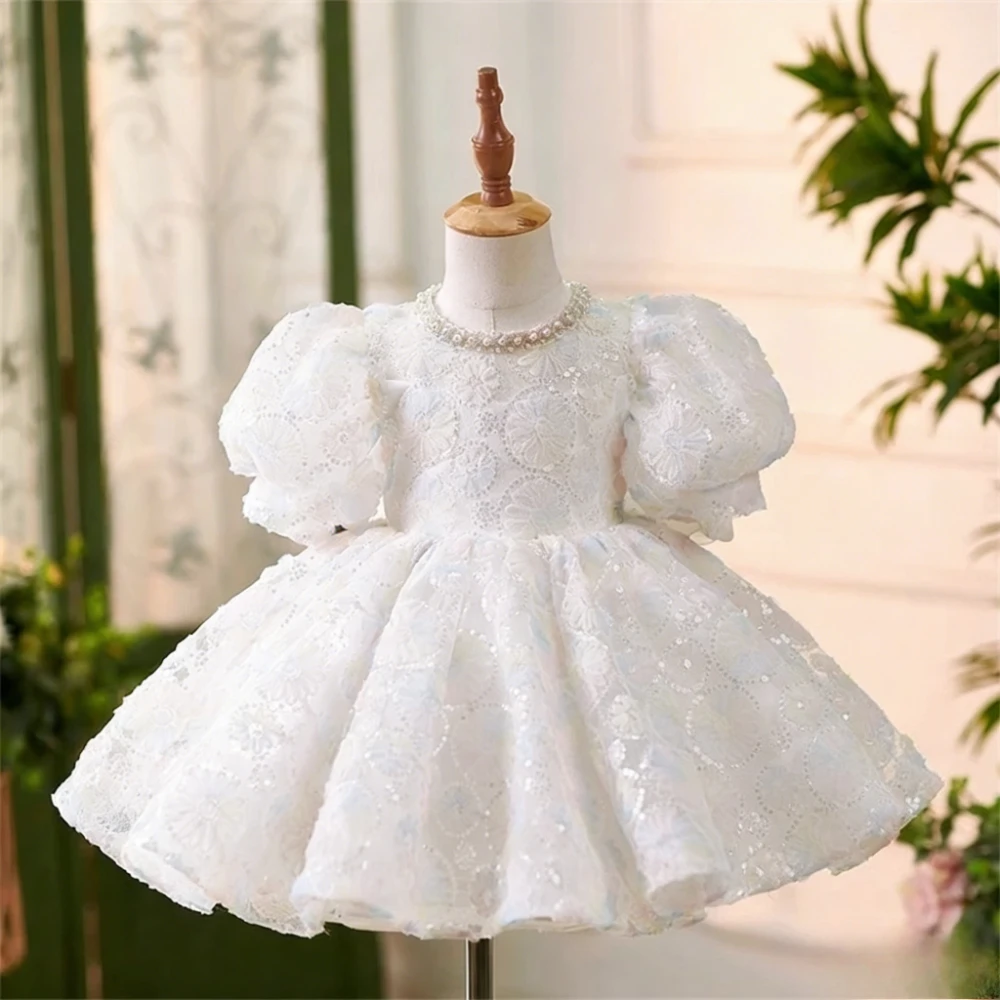 

Wedding Piano Performance Princess Girls Birthday Party Dress Flower Baby Gown Children Pageant Formal Kids Celebration Outfit
