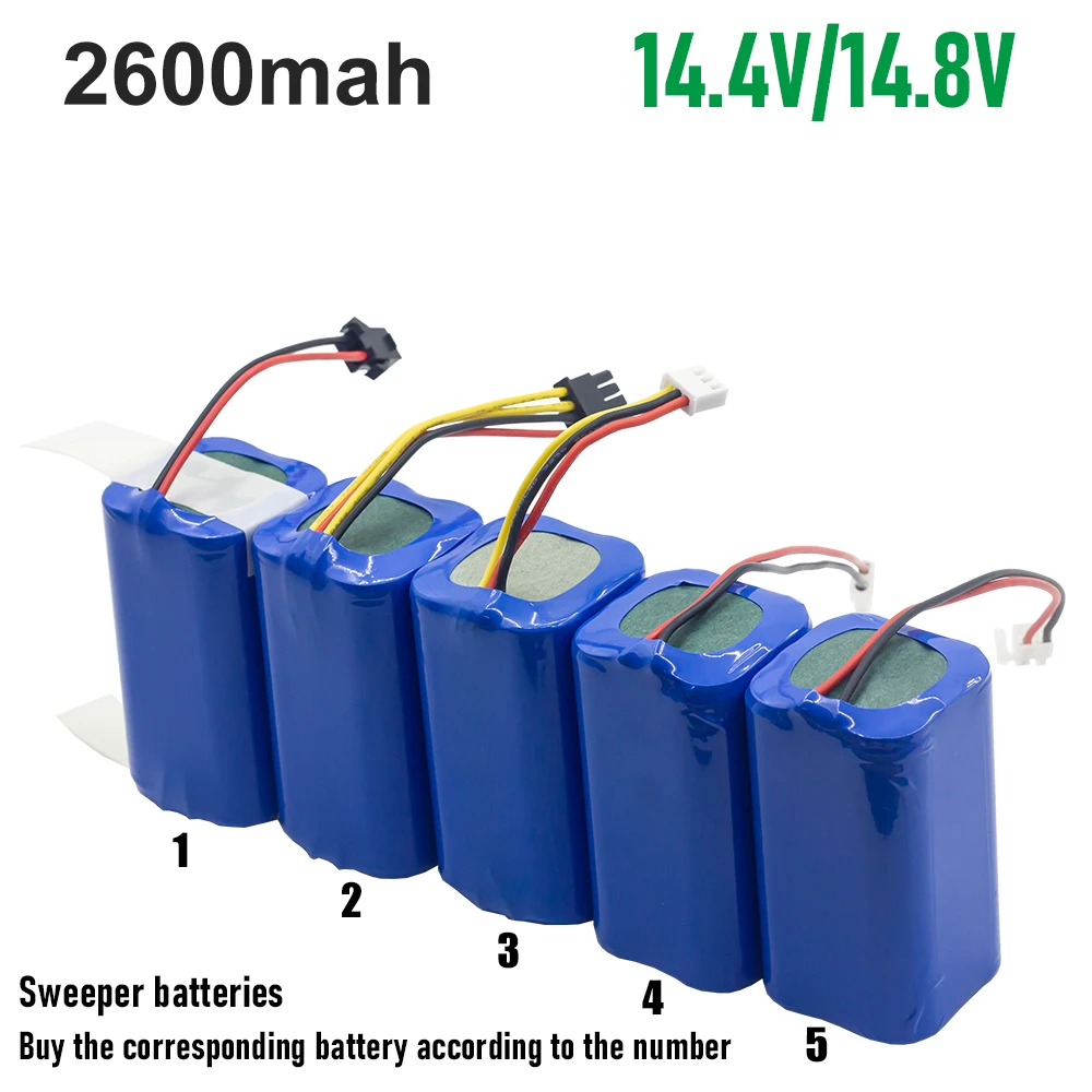 4S1P 14.8V/14.4V 2600mAh Lithium Ion Battery Pack,For ILIFE A4 A4s V7 A6 V7s Robot Vacuum Cleaner Rechargeable Battery Etc