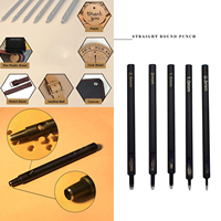 0.5-2.5mm Leather Black Hollow Punch Set, Leather Hole Punch Belt Punching Leather Handicraft Puncher Hollow Drilling Tools