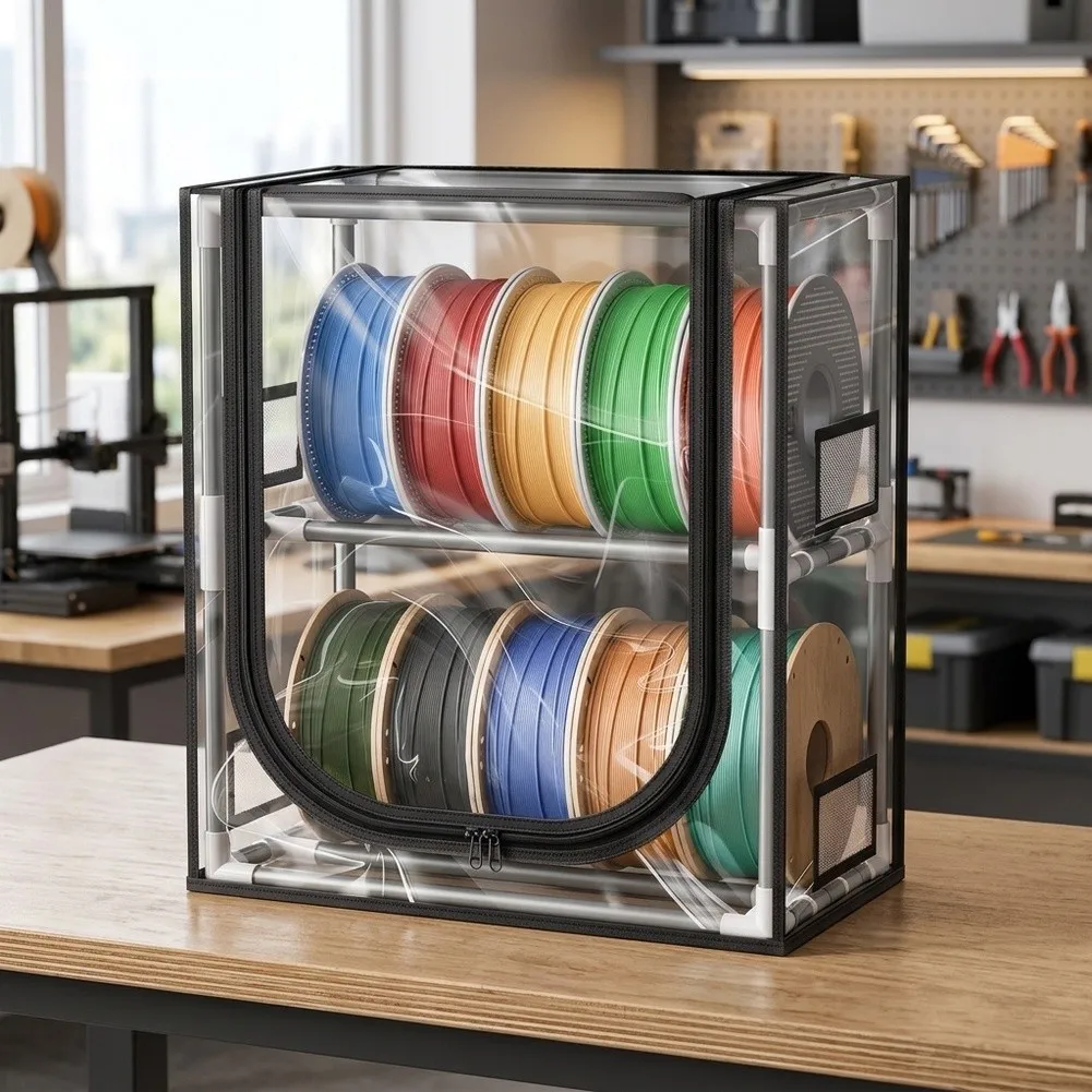 1pcs For 3D Printer Filament Storage Box Organizer for Home Workshop Holds 12 Rolls 1KG PVC Galvanized Pipe 50x46x25cm