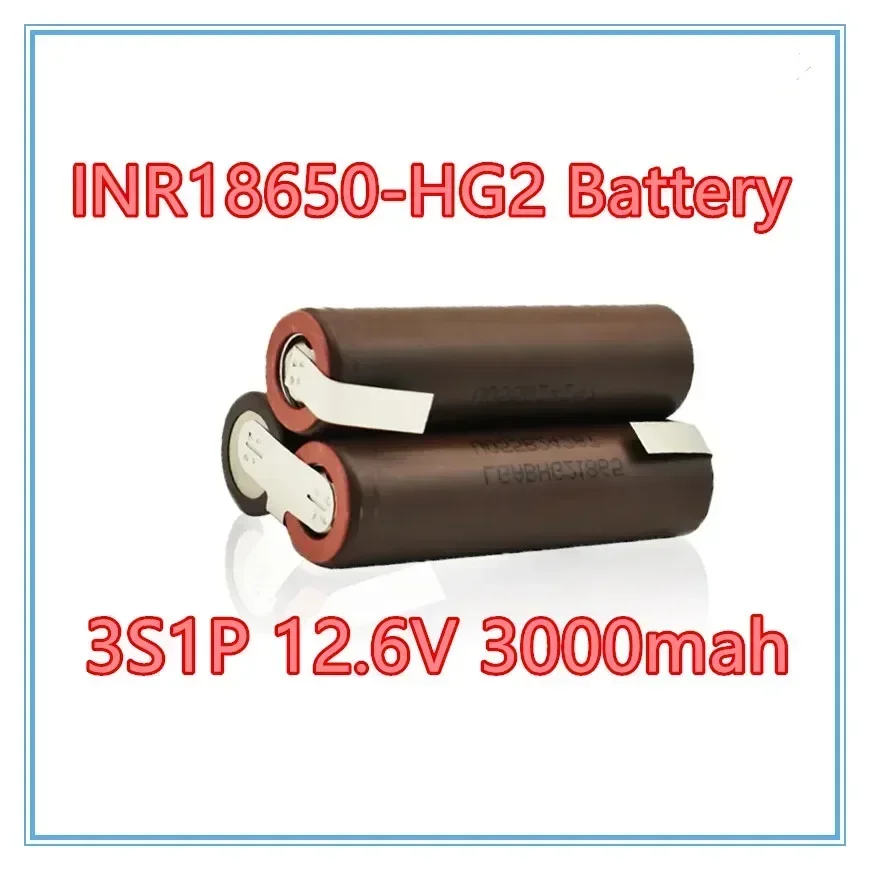 

3s 10,8 v 12,6 v 18v 3000 hg2 6000mah mah Lithium batterie 30a Löt streifen für Schrauben dreher batterie shurika anpassen