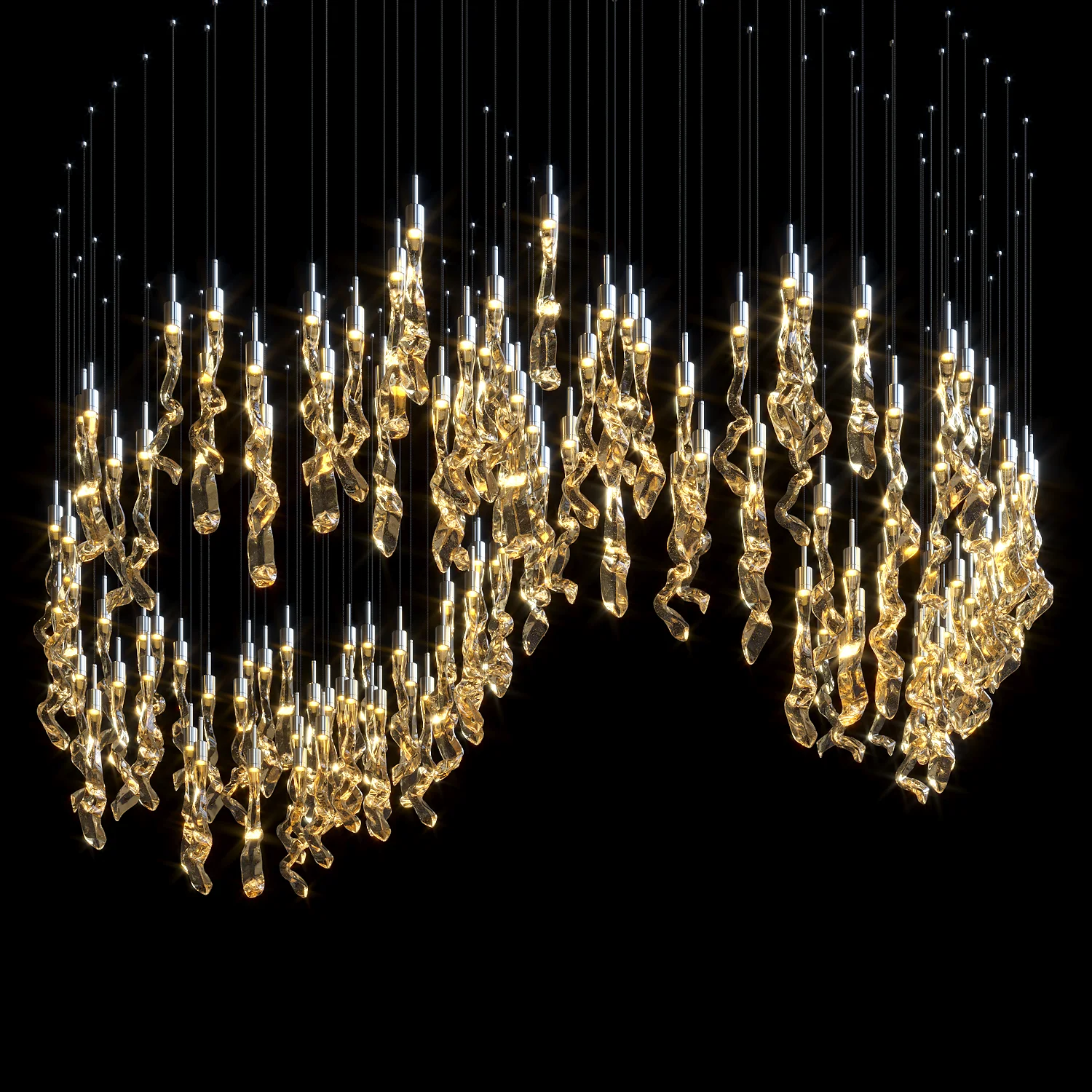 

Zhongshan Crystal Glass Chandelier Honey Ameber Pendant Light Luxury Art Custom Chandelier Lightings