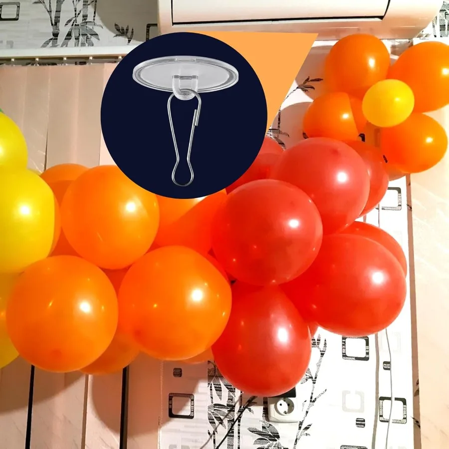 100 عبوة من خطافات السقف ذاتية اللصق لتعليق الأقراص الشفافة اللزجة مع خطافات معدنية شماعة حائط قابلة للإزالة لـ Chr #5