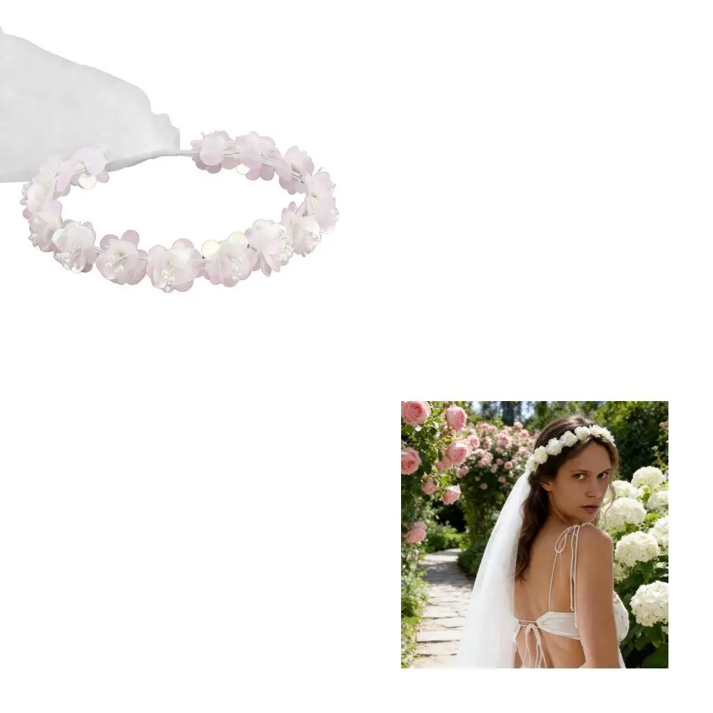 39bb-ストレッチ森テーマブライダルヘッドピース手織り花柄結婚式衣装イベント軽量着用