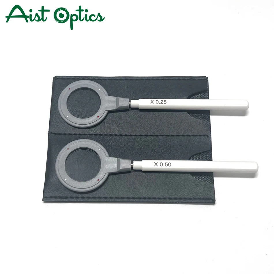 Plastic Premium Optometric Jackson Cross Cylinder Robber Test Trial Set Lenses Handle With 4 Dots Direction Pole 0.25 and 0.50