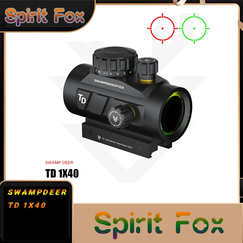 

Голографический прицел Swamp deer TD1 * 40 с красной точкой, пятью уровнями красной и зеленой подсветки, широким полем зрения, регулируемой подстройкой.