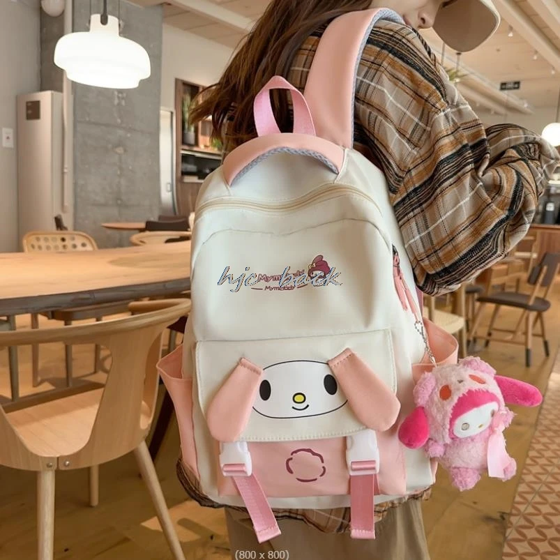 Cute Backpack for Lovely Kuromi Melody Kid Schoolbag Women Backpack Large Capacity School Bags for Girls Child Mochila Infantil