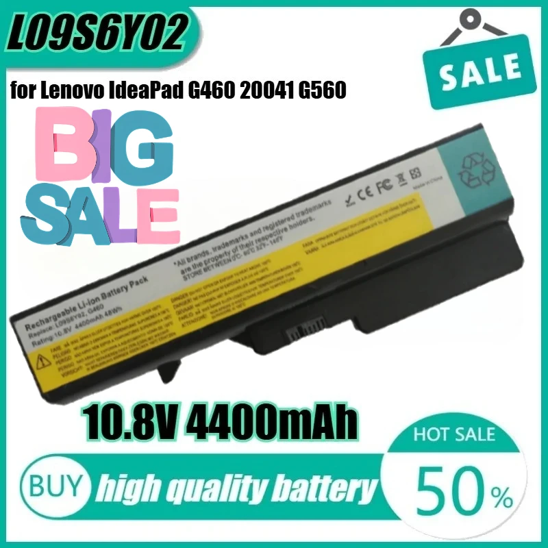 

New L09S6Y02 10.8V 48Wh 4400mAh High Quality Laptop Battery for Lenovo IdeaPad G460 20041 G560 0679 G575 V470 V570 L09C6Y02