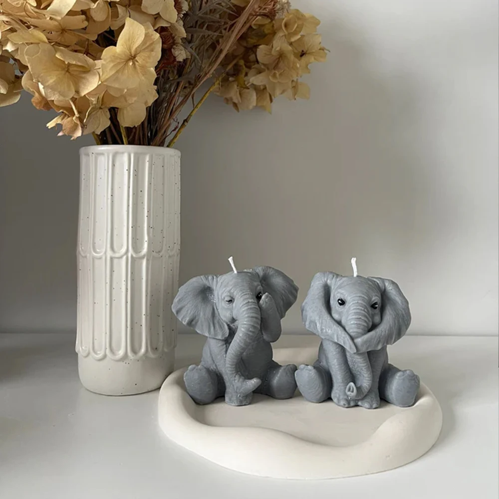 3D Olifant Siliconen Kaars Schimmel Leuke Dieren Aromatherapie Gips Hars Zeep Maken Tool DIY Handgemaakte Woondecoratie Art