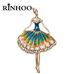 Rinhoo Gymnastics Girl Dancing Girl Ballet Girl Crystal Brooches Women Cute Dancer Beauty Pin Bijouterie Wedding Corsage Jewelry
