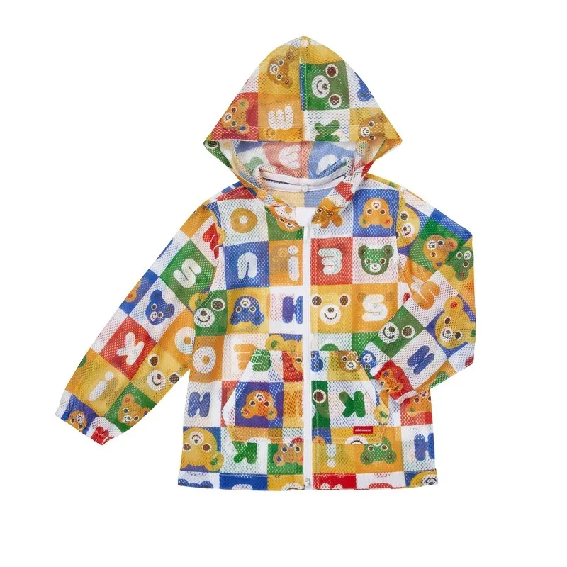 Summer  Kids Sunscreen Jackets Children's Coat  Bear Cardigan Hooded Coats  Air Conditioned Shirt Boys Clothes Boy Jacket