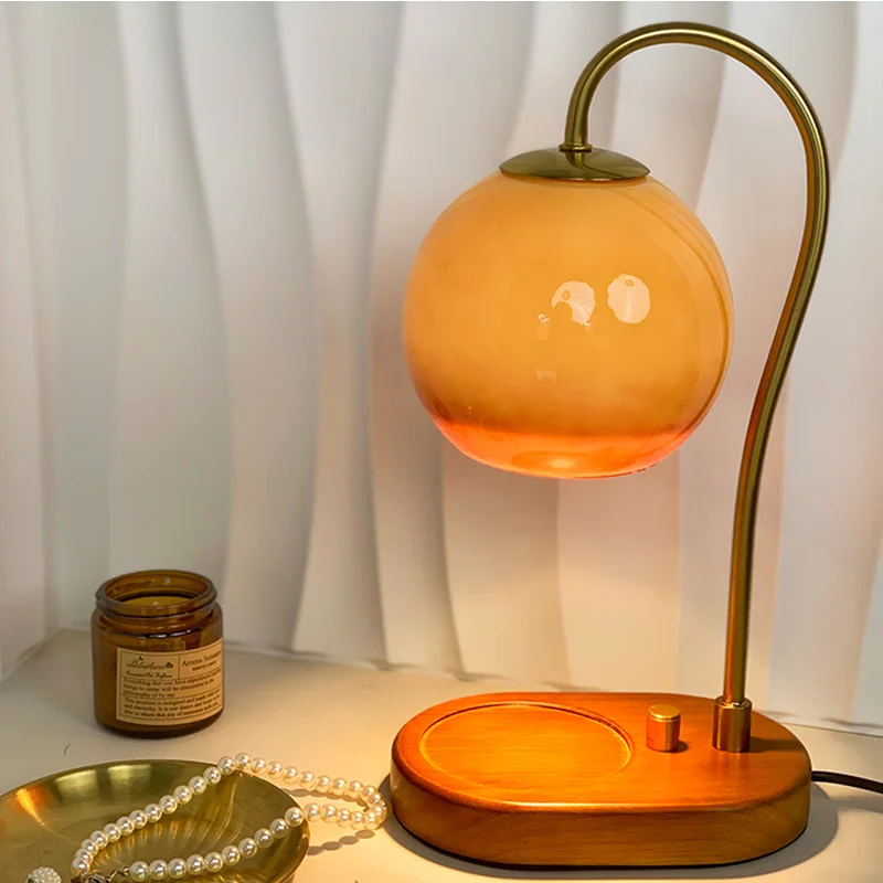 Vintage Aromatherapy Wax Melting Lamp with No Fire Timeable Bedroom Atmosphere Light Retro Bedhead Desk Lamp