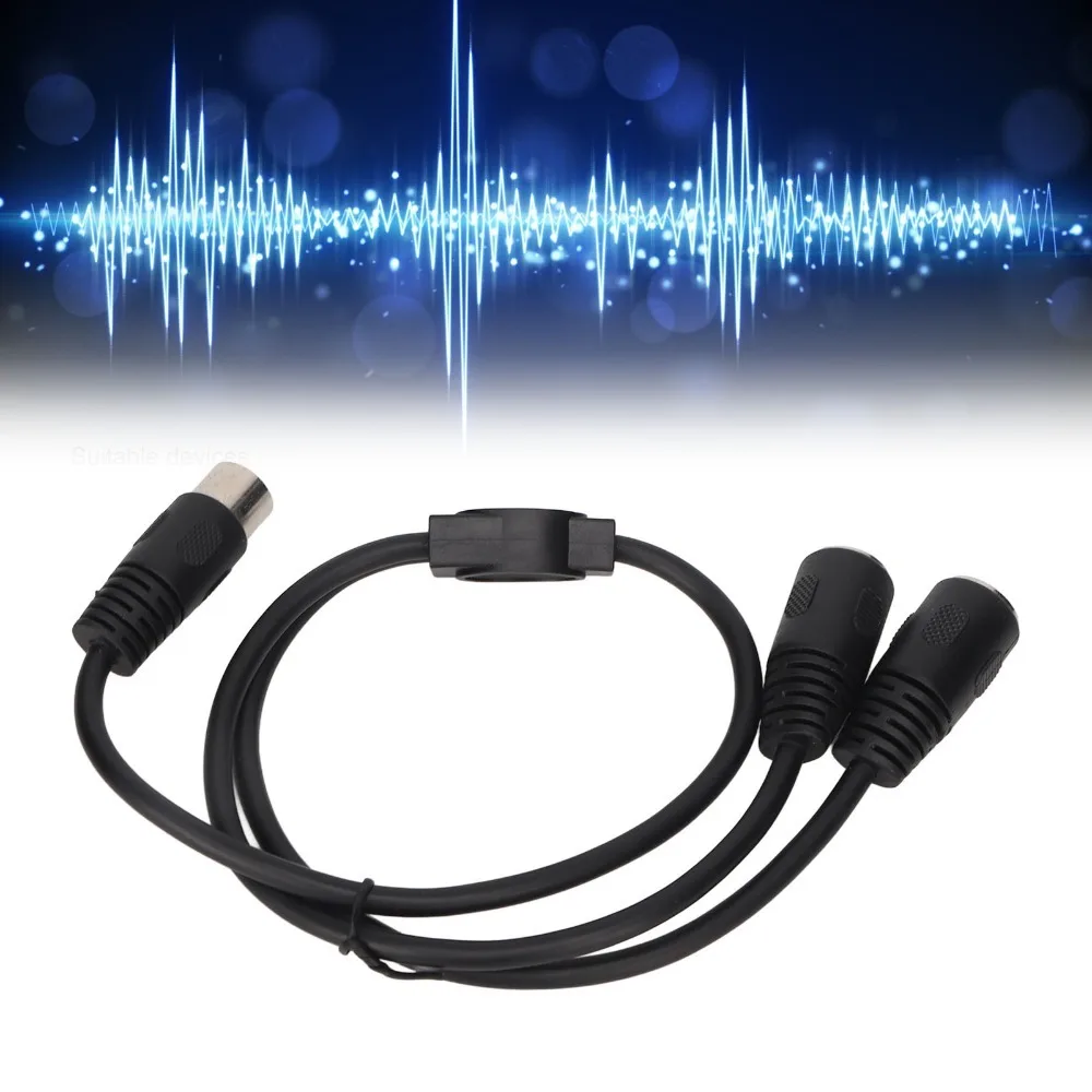 1 Male to 2 Female DIN 4PIN to 2DIN 4PIN Adapter Cable Plug and Play 0.5m/1.6ft 4 Pin DIN Y Splitter Cable