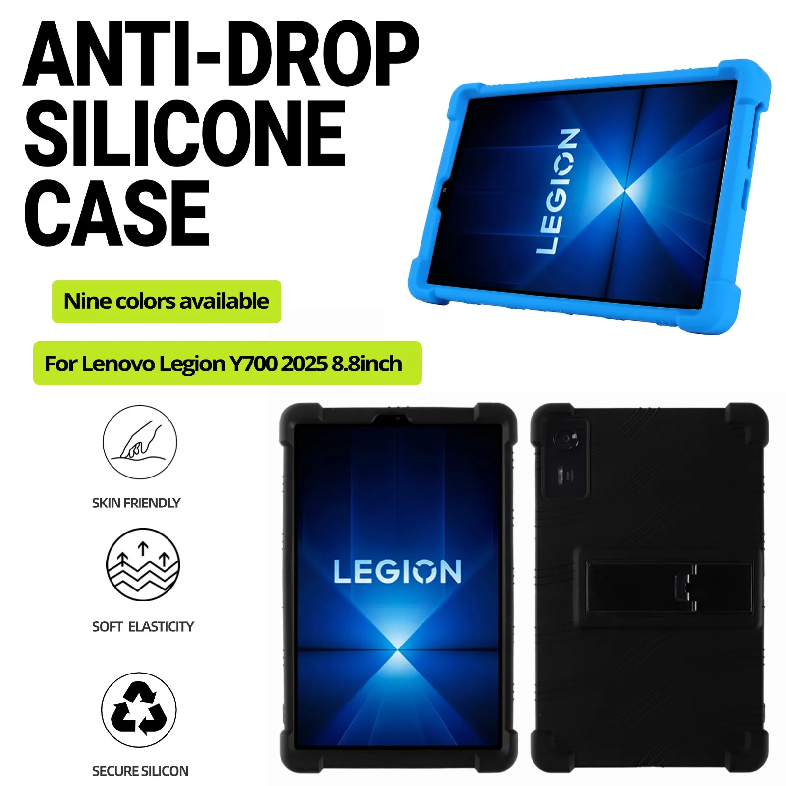

Для Lenovo Legion Y700 2025 Pad Gen 4, противоударный чехол для планшета, 8,8 дюйма, мягкий силиконовый защитный чехол с подставкой TB322FC