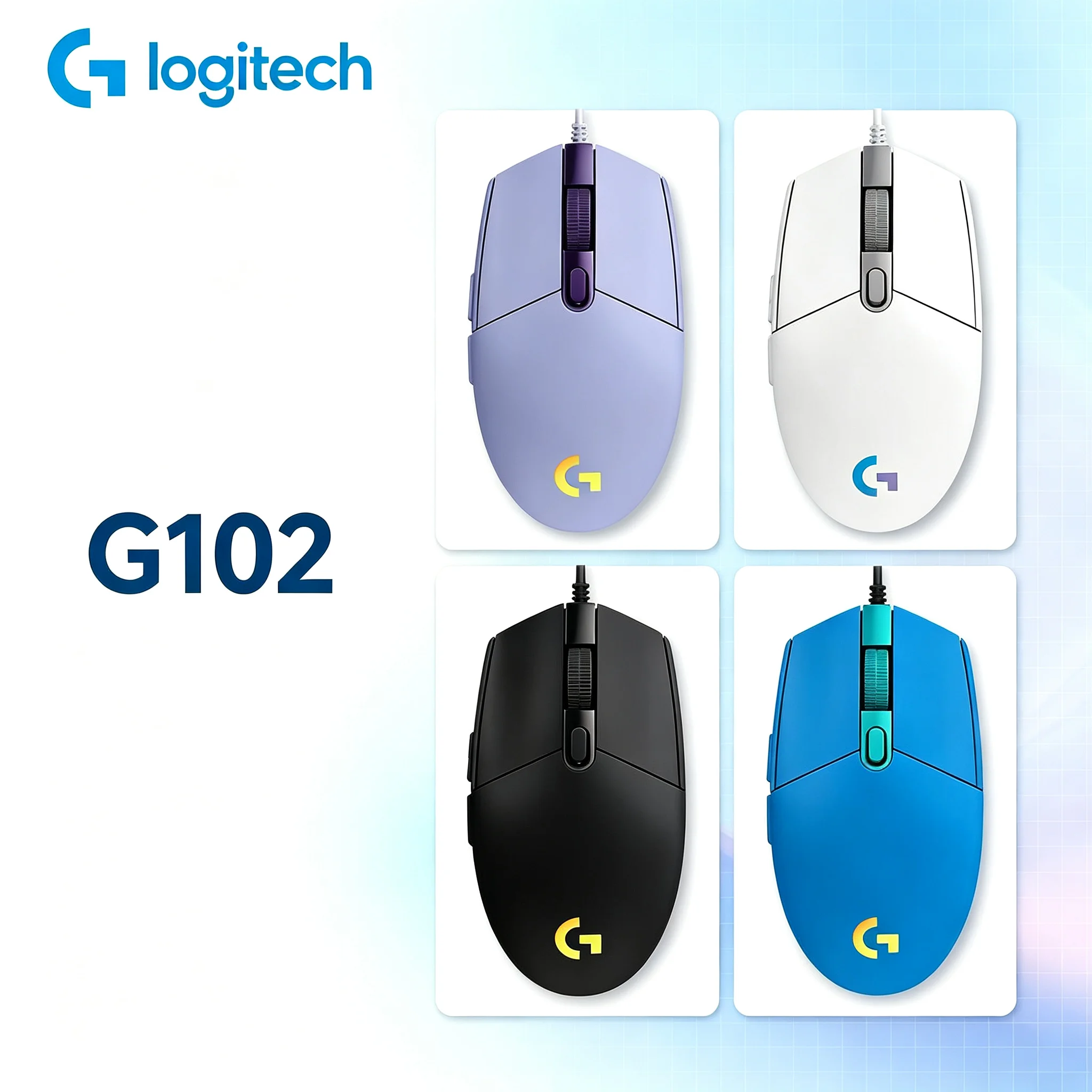 Logitech G102 Gaming Wired Mouse Optical 8000DPI Sensor Customizable RGB Backlight 6 Buttons Mice For FPS Games
