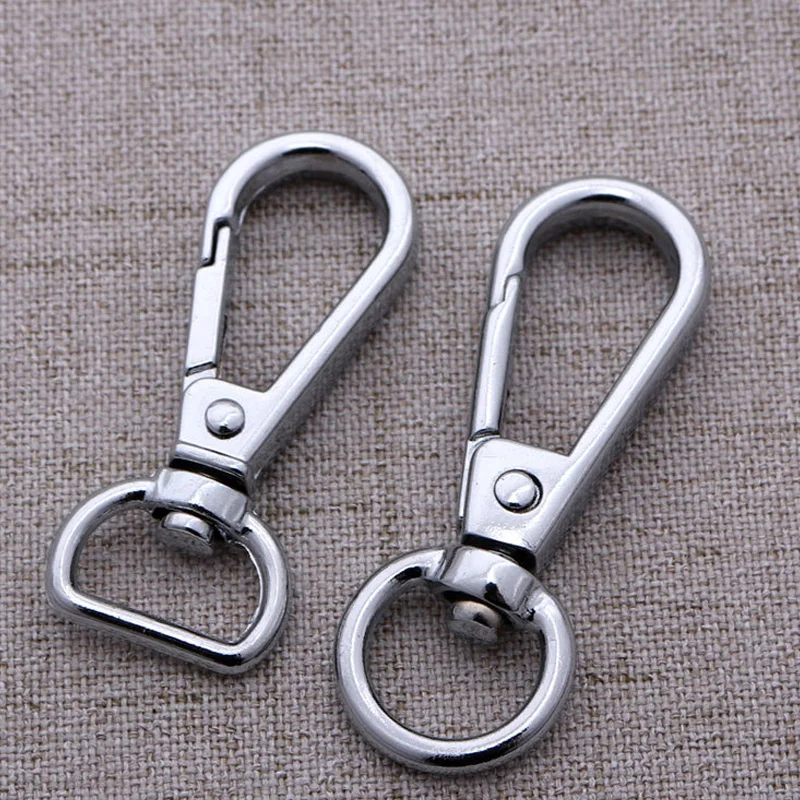 5pcs Stainless Steel 1.8x4.5/1.8x4.8cm Swivel Trigger Lobster Clasp Carabiner Hook For DIY KeyRing KeyChain Craft Accessories