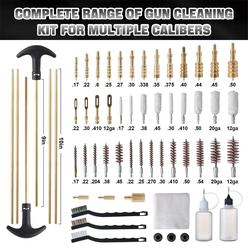 Universal Gun Cleaning Kit Brushes Set for Rifles Hanguns Shotguns Complete Range of Gun Cleaning Kit for Multiple Calibers