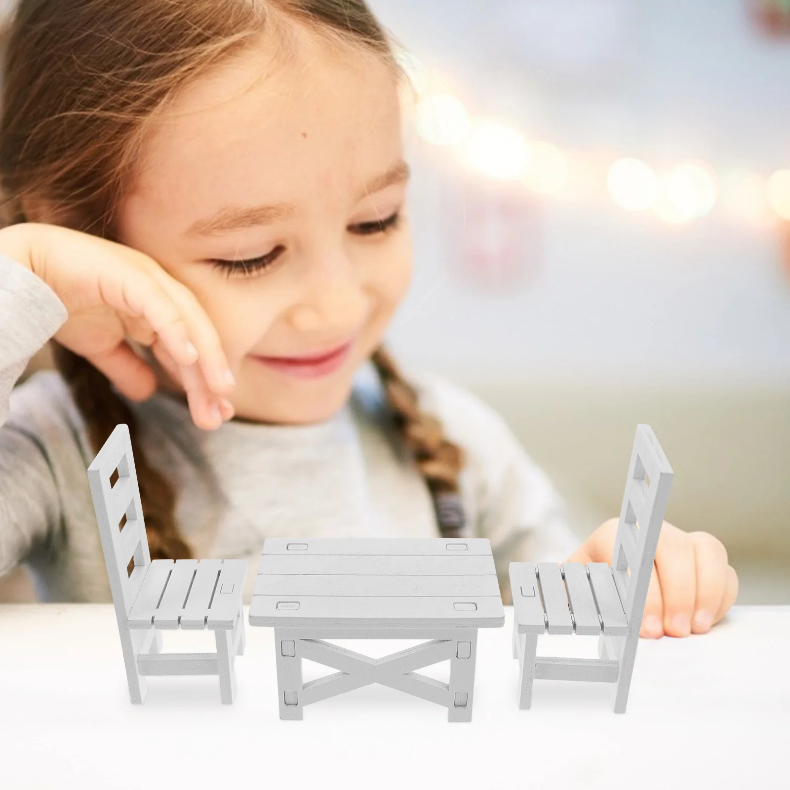 1 Set Miniatuur Stoelen Tiny House Meubels Mini Huisinrichting Tafel Speelgoed Kinderspeelgoed mini stoel decor