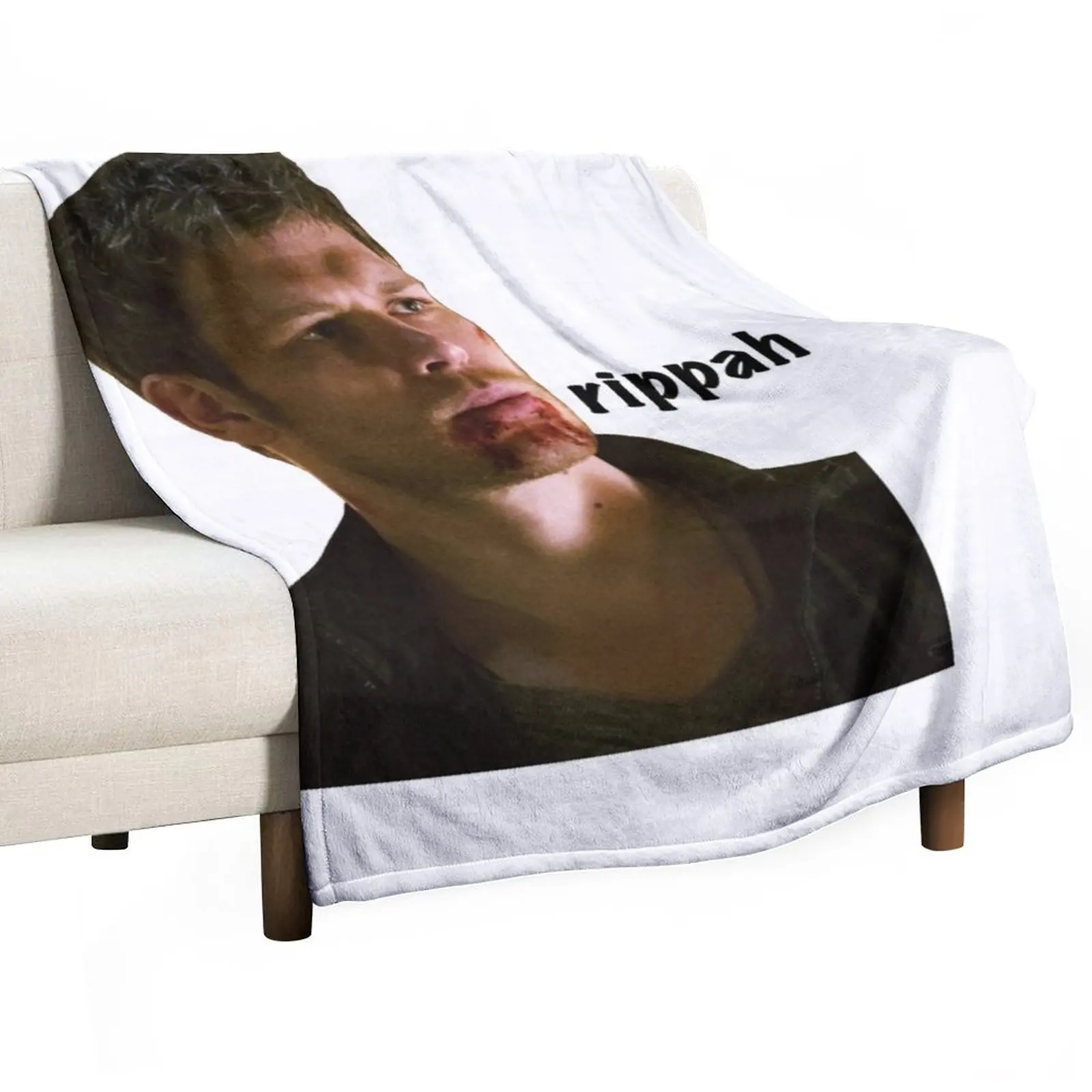 

Klaus Mikaelson “rippah” Throw Blanket bed plaid manga blankets and throws