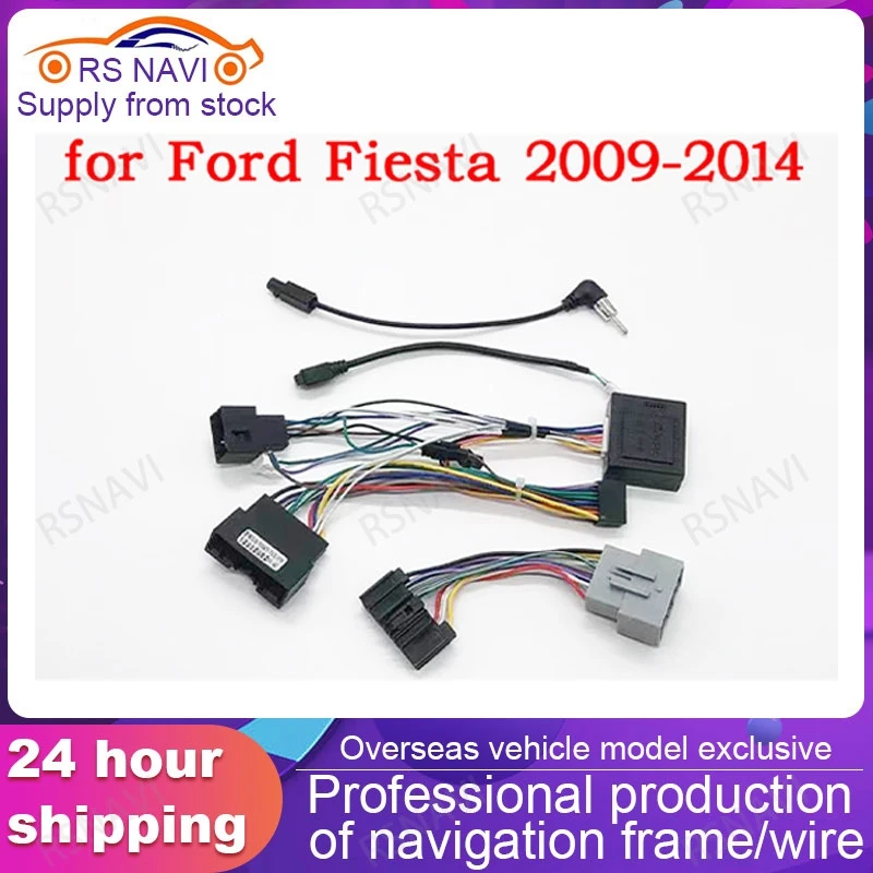 

Car Audio Radio DVD Android 16PIN Power Cable Adapter With Canbus Box For Ford Fiesta 2009-2014 Power Wiring Harness