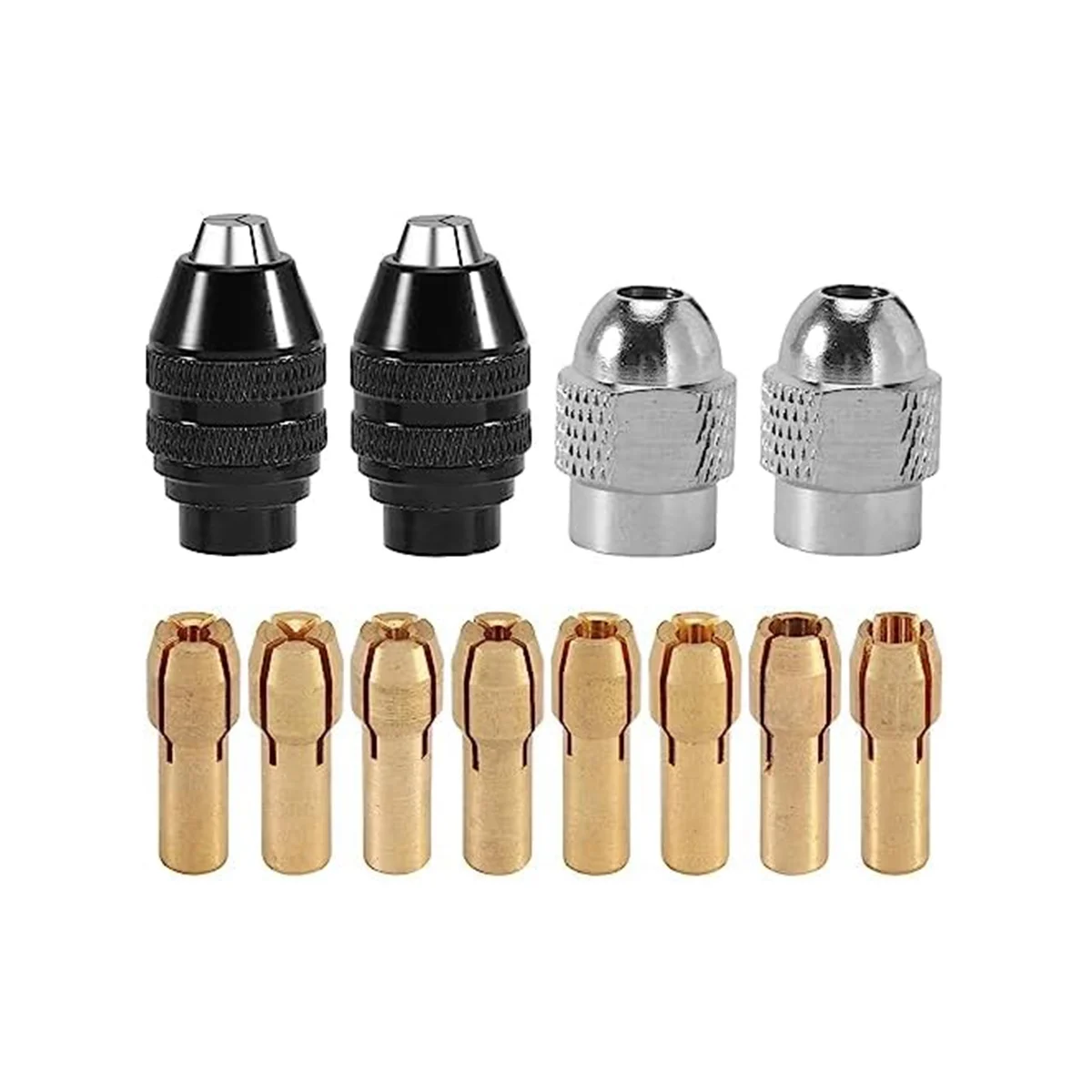 Keyless Drill Chuck Collet Set, 0.8-3.2mm, Ferramenta rotativa de substituição, Lixar tambor, 8 tamanhos, 1 in, 32 in, 1 in, 8in, 12 unid