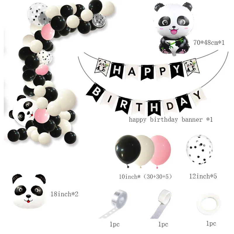 Imagem -02 - Panda Aniversário Balões Decorações do Partido para Crianças Crianças Gênero Revelar Suprimentos Baby Shower Happy Birthday Banner