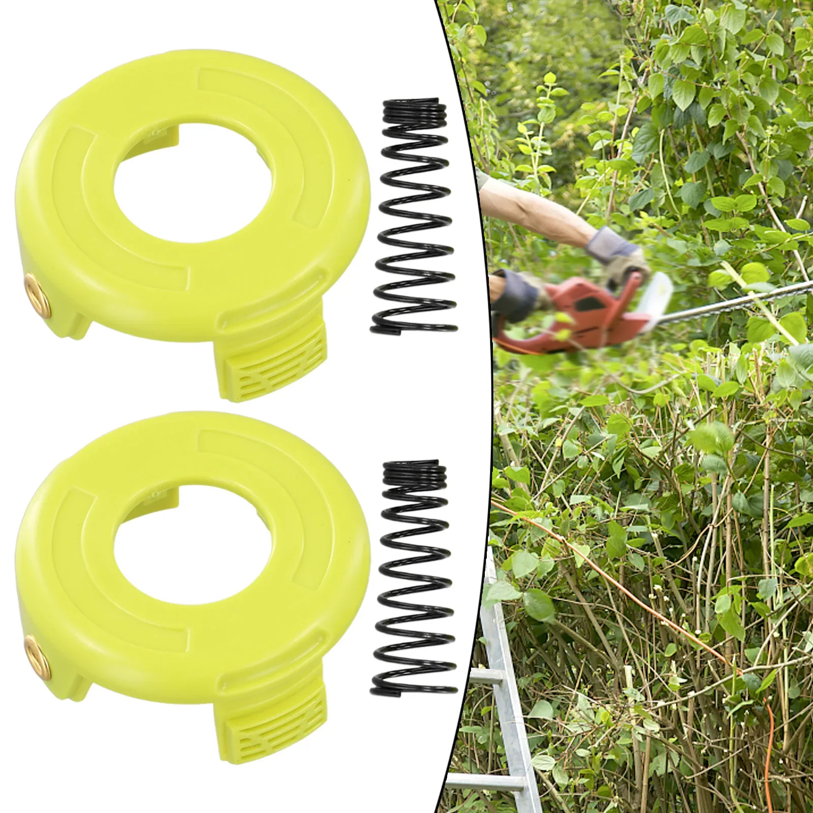 High Quality Brand New Spool Cover Spring 2 Set For RLT3525S Garden Tool Parts Grass Trimmer Plastic Spool Cap