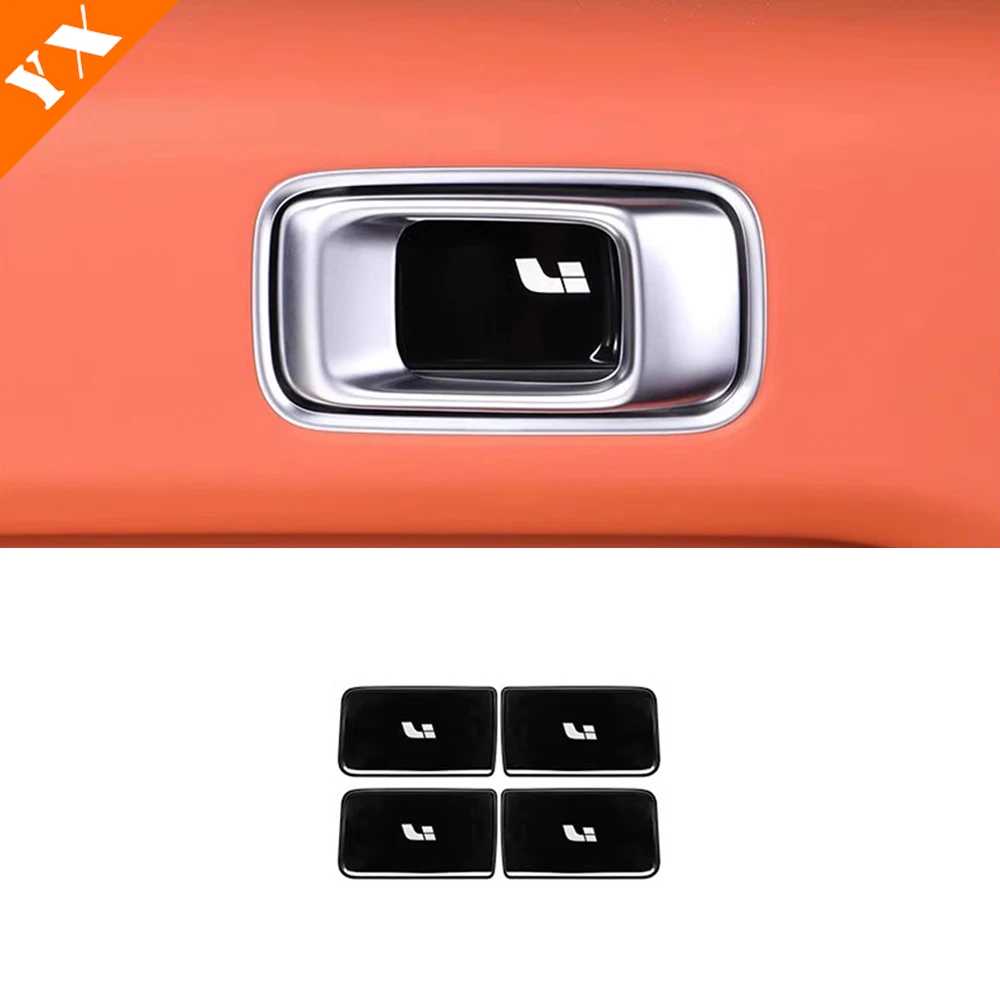 

For Li Xiang L6 Accessories 2024 2025 Stainless Carbon Car Inner Door Handle Armrest Window Trim Decor Anti Scratch Cover