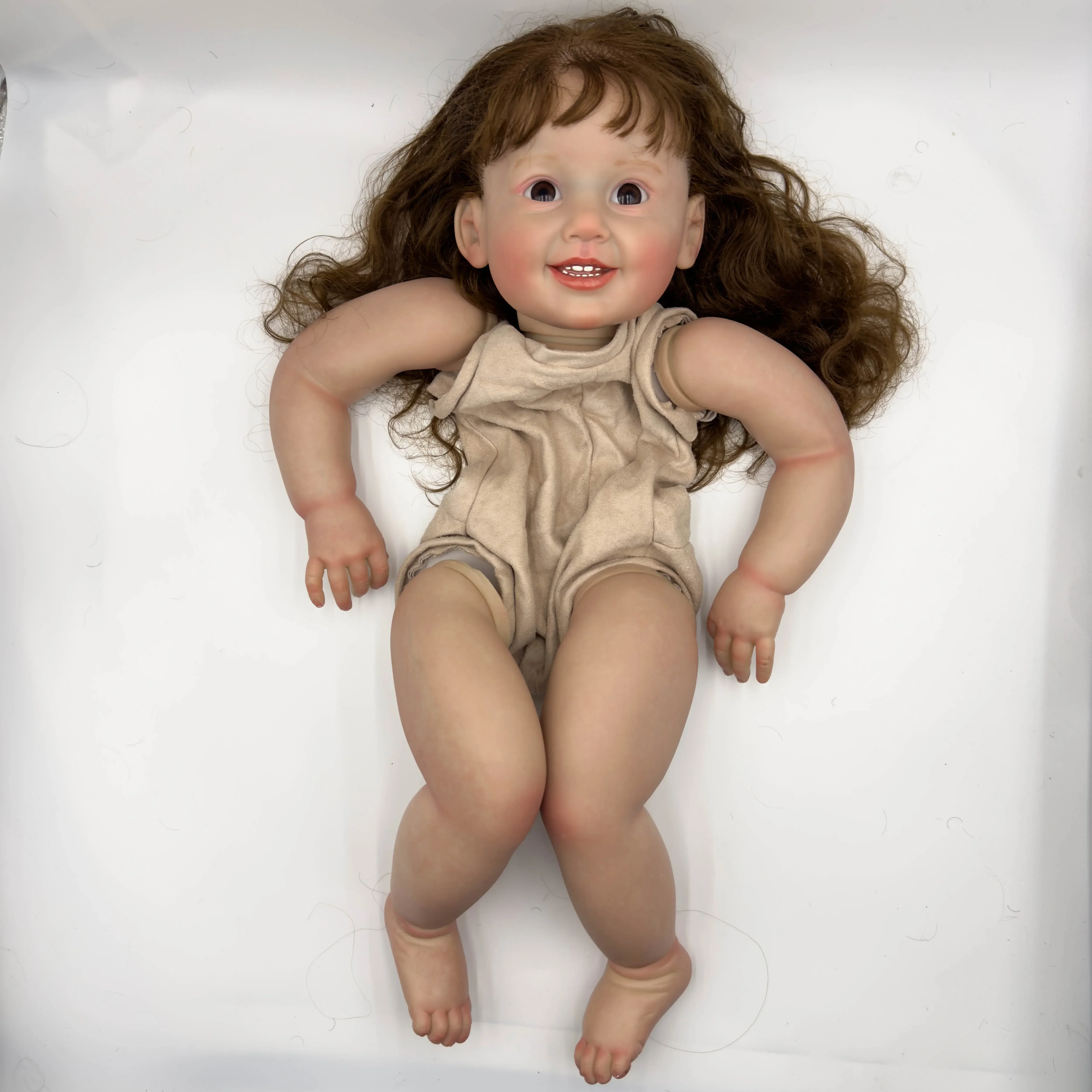 

NPK 28inch Already Painted Cammi Lifelike Skin Kit Doll Reborn Toddler 6 Month Size Kits Very Lifelike Baby DIY Toys