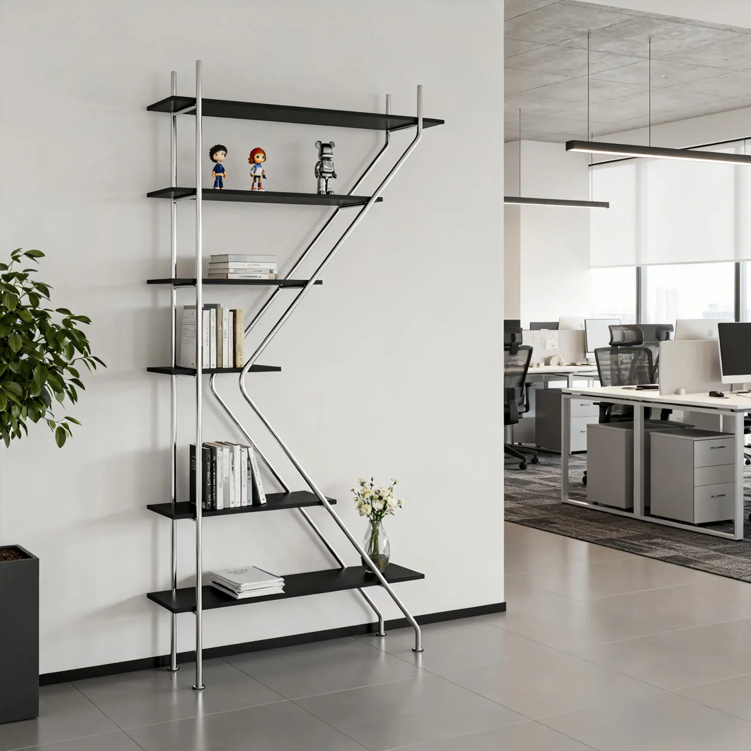 

XL Office Creative Storage Rack File Rack Home Wall-Mounted Bookshelf Light Luxury Display Shelf