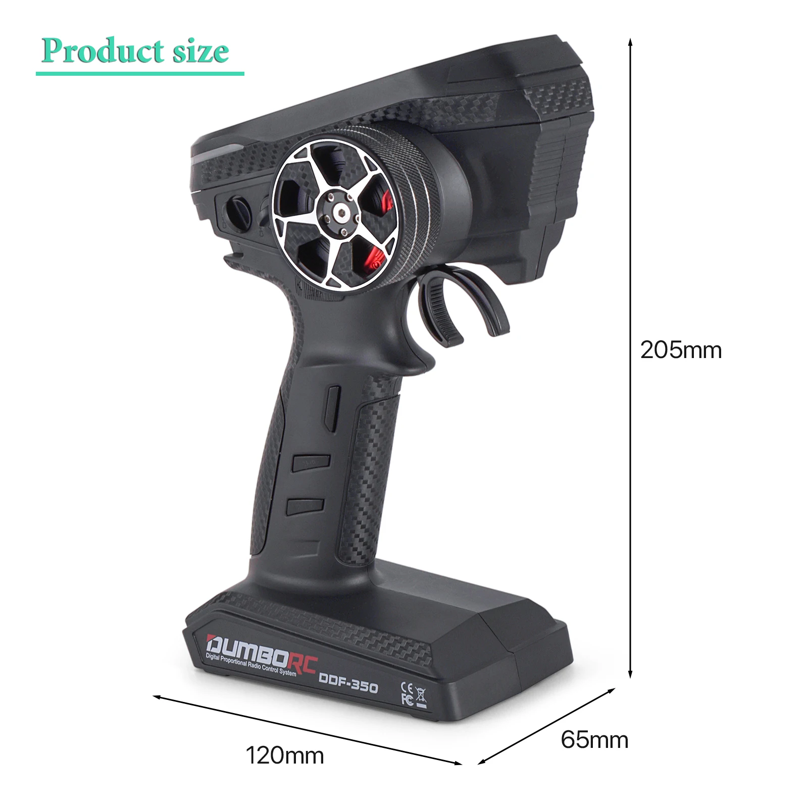 DUMBORC Telecomando DDF-350 2.4GHZ 10CH Schermo HD Trasmettitore RC con ricevitore Sistema radio per RC Auto Barca Carro Armato Aereo