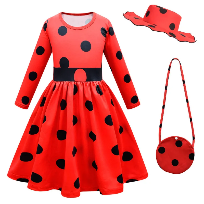 AA 2025 New Reddy Girl Little Lady Cosplay Bug Mask Bag Accessories Kids Halloween Costume Children Party Ladyb Bear House 003