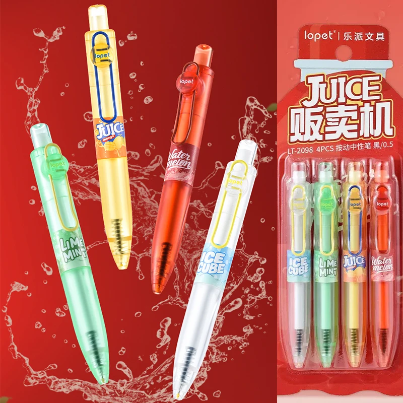 

​ Торговый автомат Lopet JUICE Гелевая ручка Chubby ​ Мини-карманная милая и эстетичная ручка Ins, быстросохнущая для плавного письма, маркировки, планировщика