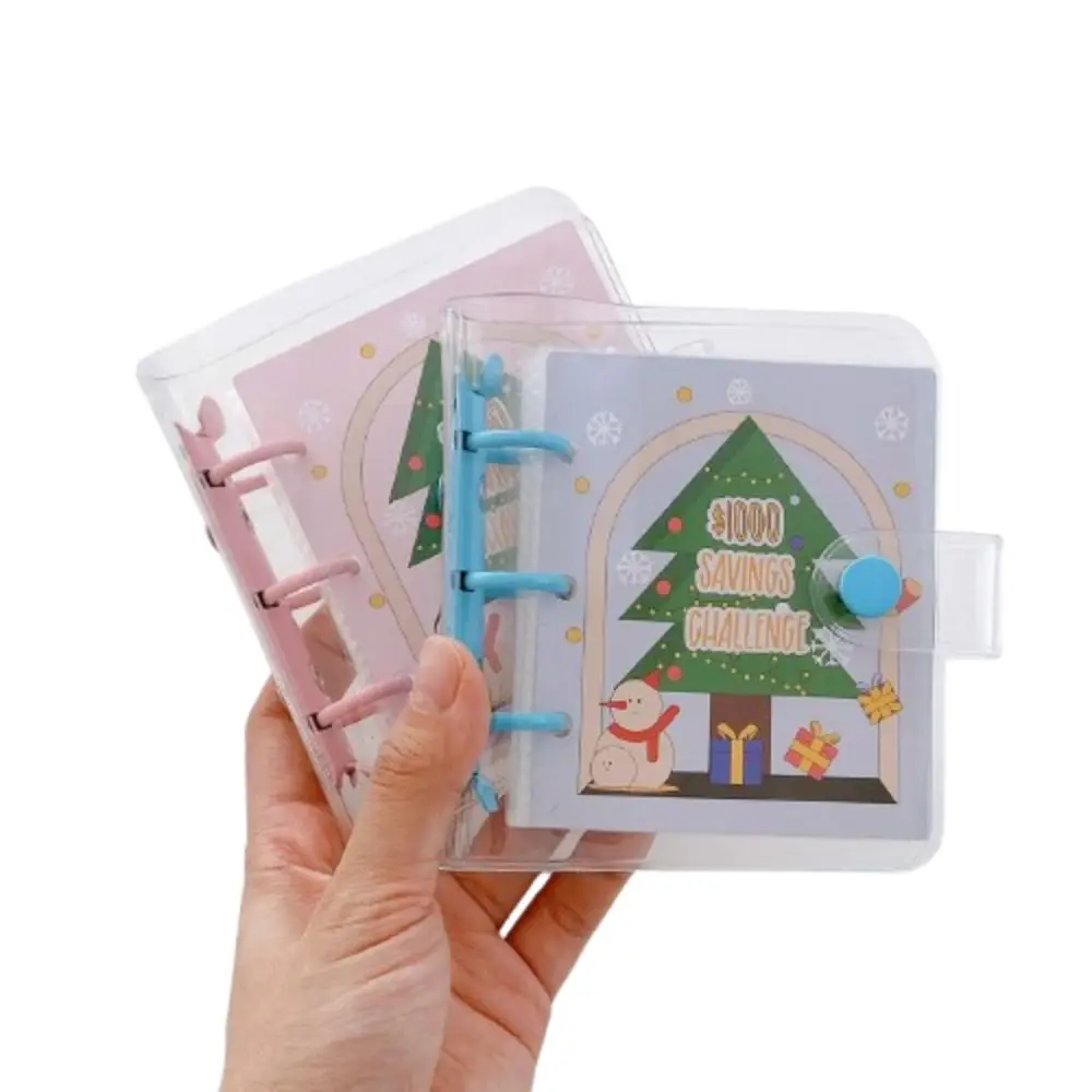 

Creative Christmas Money Saving Binder Cash Envelopes $1000 Savings Challenges Book Waterproof PVC Mini Christmas Budget Binder