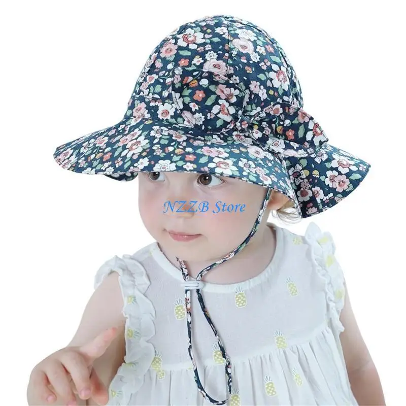 

T21F Baby Sun Hat Sance Beach Носить кепки Sun защищают широкую шляпу рыбаки для малышей на открытом воздухе.