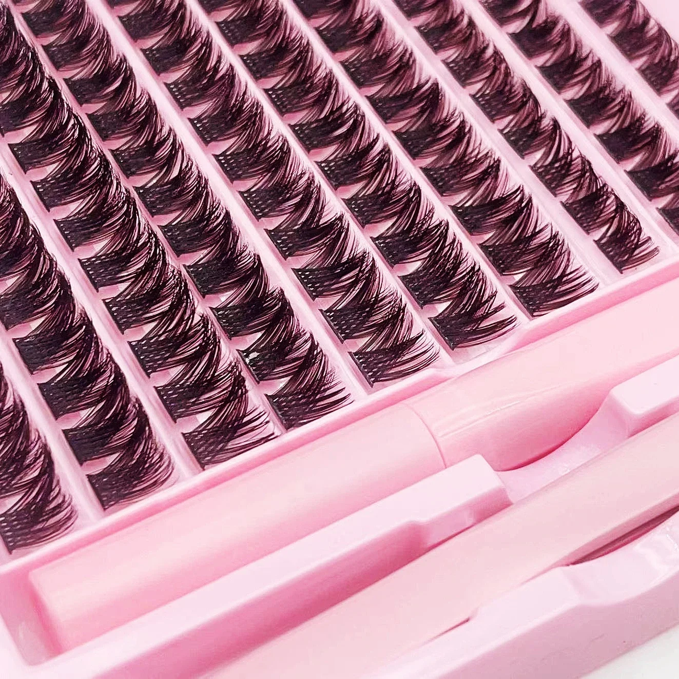 120pcs Clusters DIY Segmented Eyelash Natural Extension Dense Pbt Material 2-in-1 Set C Curling False Eyelashes