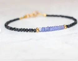 Black Spinel| Golden Filled Bracelet