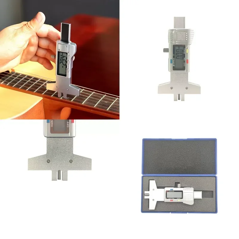 Guitar String Height Measuring Ruler Digital String Action Gauge Tool for Acoustic Electric Bass Guitar Setup Adjustment